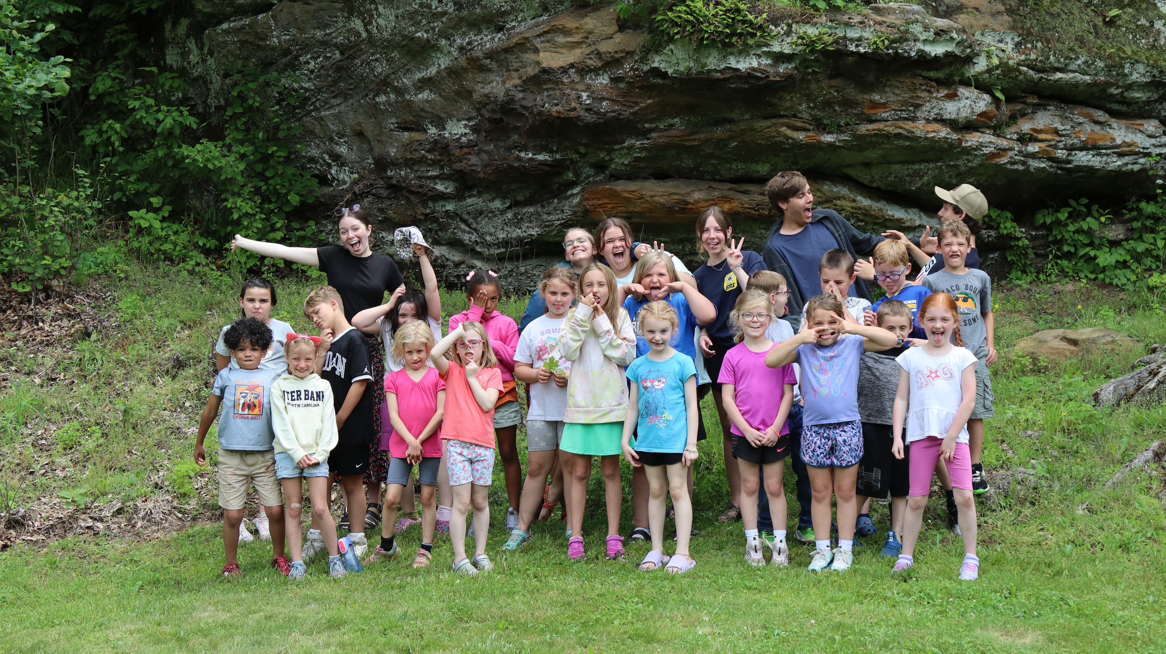 Young campers enjoying Primary Overnight activities at Camp Otyokwah